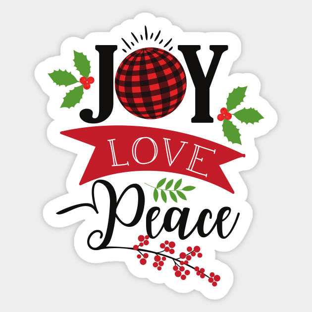 Joy Love Peace, Christmas, Xmas, Mistletoe, Leaves Sticker by Jelena Dunčević